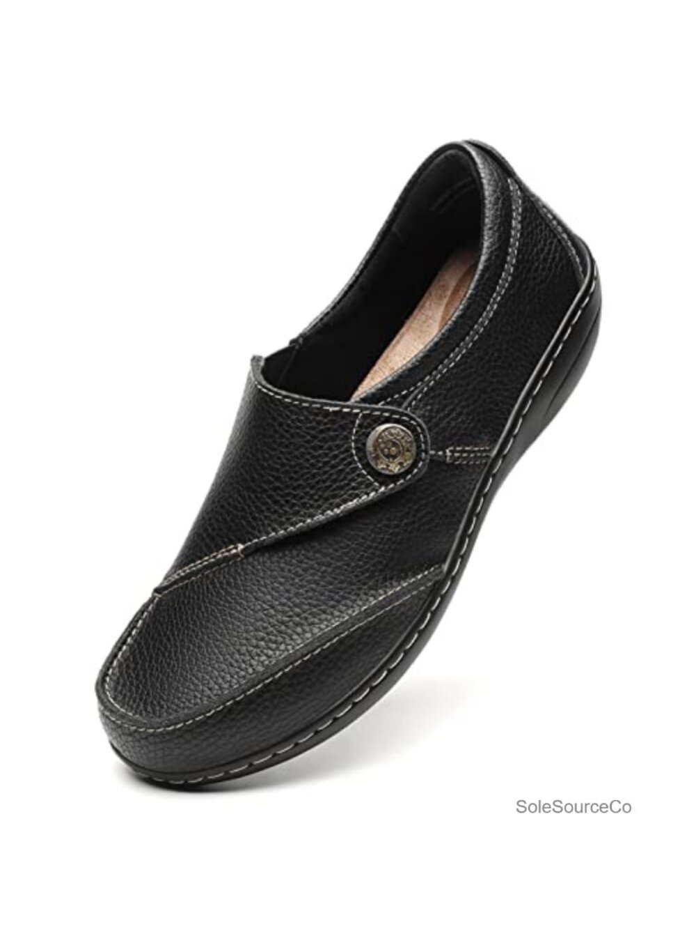 Geoeleph Women's Leather Loafers Comfort Slip-On Walking Flats Driving Mocc